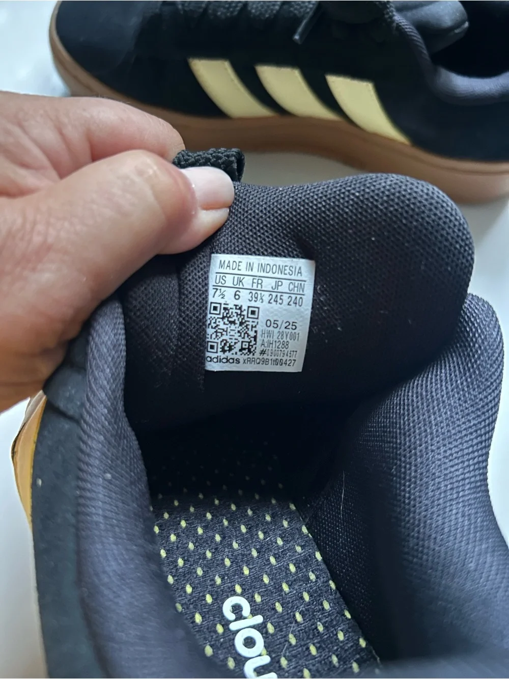 adidas Black Sneakers with Yellow Stripes